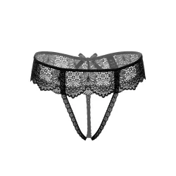 DARING Intimates String avec bandeau dentelle Delphine Noir